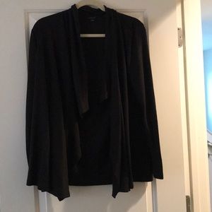 ANN TAYLOR black cascading open sweater size L
